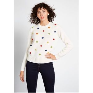 Modcloth Sweaters - ModCloth Blowing Bobbles Pom Pom Sweater Sz Large Modcloth Sweaters - ModCloth Blowing Bobbles Pom Pom Sweater Sz Large